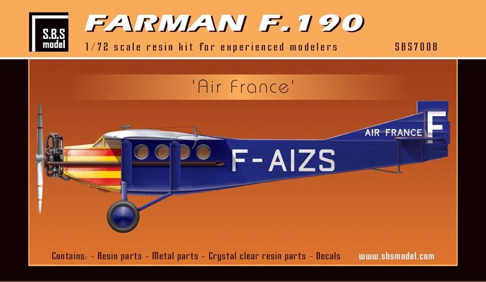 1/72 Farman F.190 "Air France" Full Resin Kit - Click Image to Close
