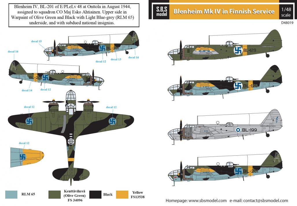 1/48 Bristol Blenheim Mk.IV in Finnish Service - Click Image to Close