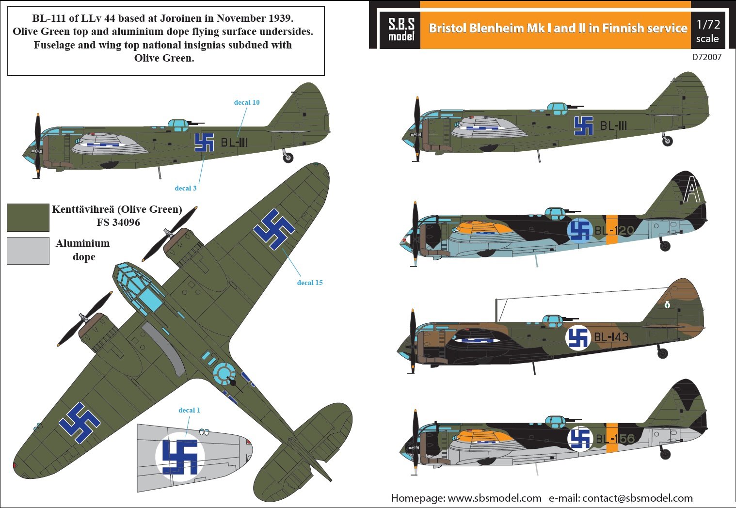 1/72 Bristol Blenheim Mk.I-II in Finnish Service - Click Image to Close