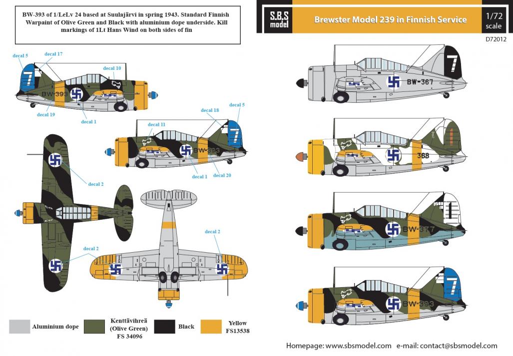1/72 Brewster Model 239 in Finnish Service - Click Image to Close
