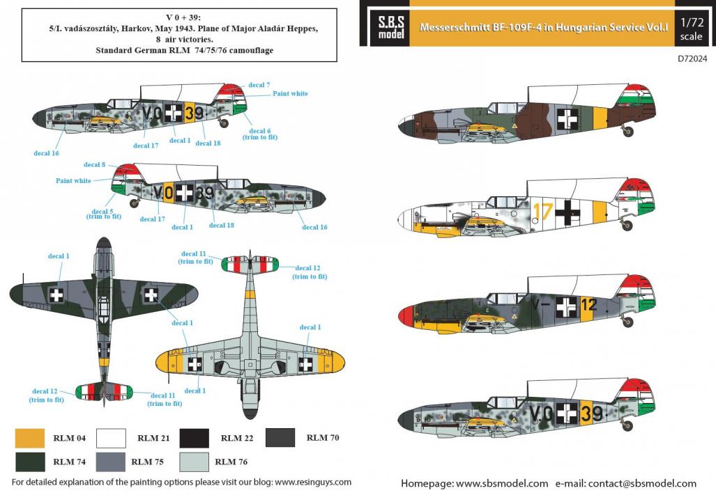 1/72 Messerschmitt Bf109F in Hungarian Service #1 - Click Image to Close