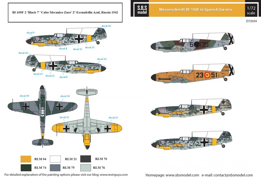 1/72 Messerschmitt Bf109F in Spanish Service - Click Image to Close