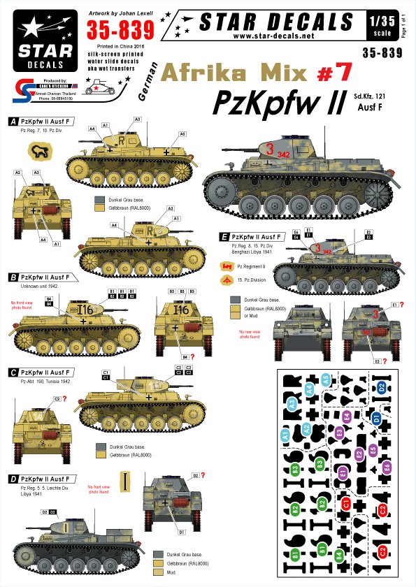 1/35 German Afrika Mix #7, Pz.Kpfw.II Ausf.F - Click Image to Close