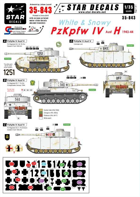 1/35 Pz.Kpfw.IV Ausf.H in Winter Camo, Eastern Front 1943-44 - Click Image to Close