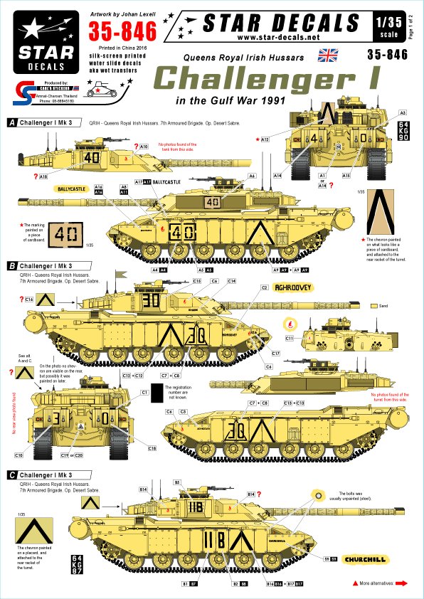 1/35 Challenger I Mk.3 in Gulf War, Queens Royal Irish Hussars - Click Image to Close