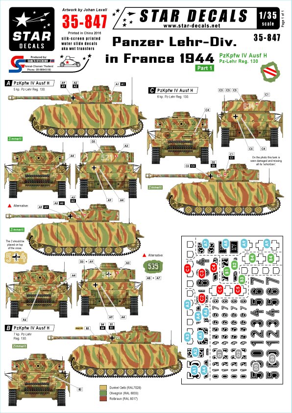 1/35 Panzer Lehr-Division in France 1944, Pz.Kpfw.IV Ausf.H - Click Image to Close