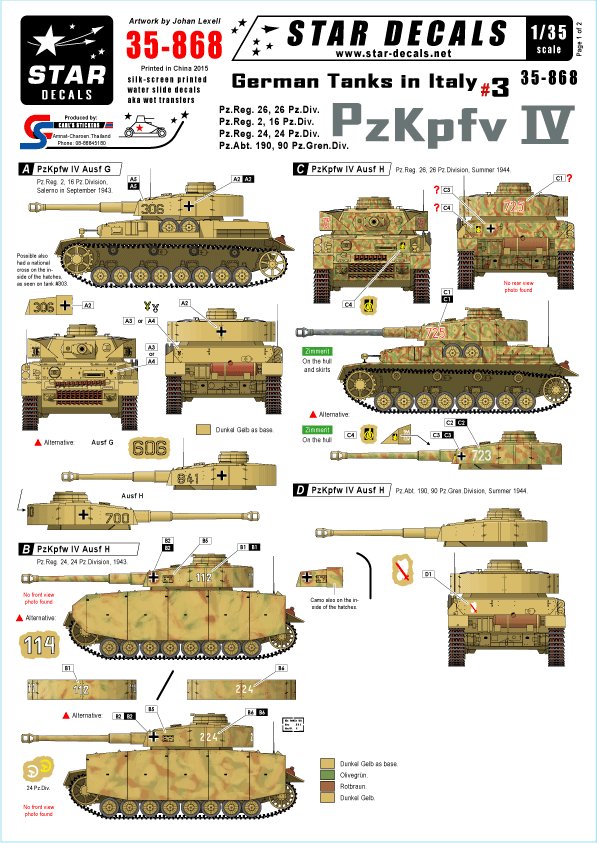 1/35 German Tanks in Italy #3, Pz.Kpfw.IV Ausf.G and H - Click Image to Close