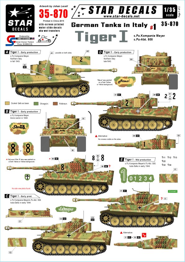 1/35 German Tanks in Italy #1, Tiger I - Click Image to Close