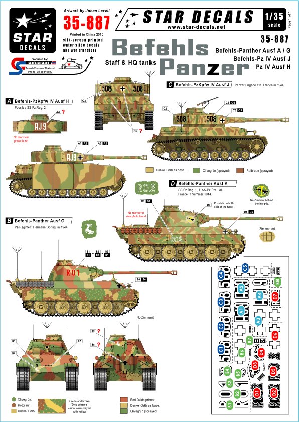 1/35 Befehls-Panzers, Staff & HQ Tanks - Click Image to Close