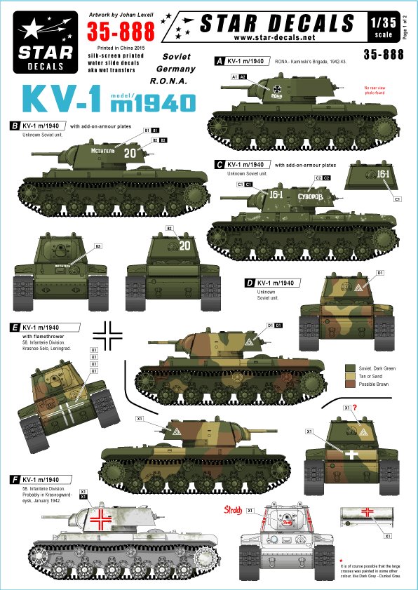 1/35 KV-1 m1940, Soviet, Germany, RONA - Click Image to Close