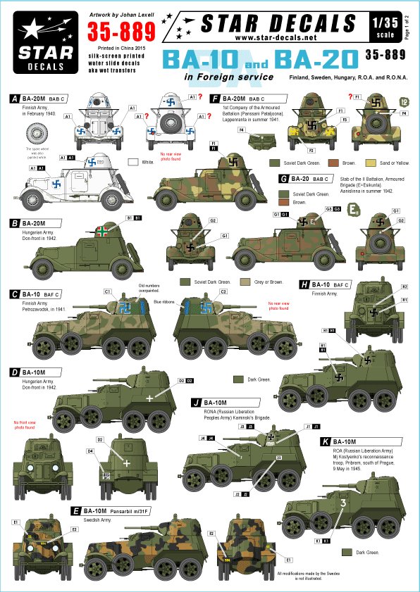 1/35 BA-10 and BA-20 Armoured Cars in Foreign Service - Click Image to Close