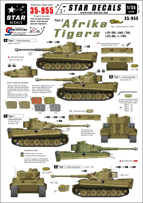 1/35 Afrika Tigers #2, s.Pz-Abt. 501 White Numbers - Click Image to Close