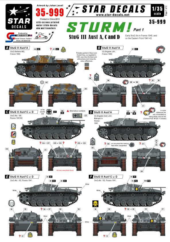 1/35 Sturm #1, StuG.III Ausf.A/C/D, Early in France and Russia - Click Image to Close