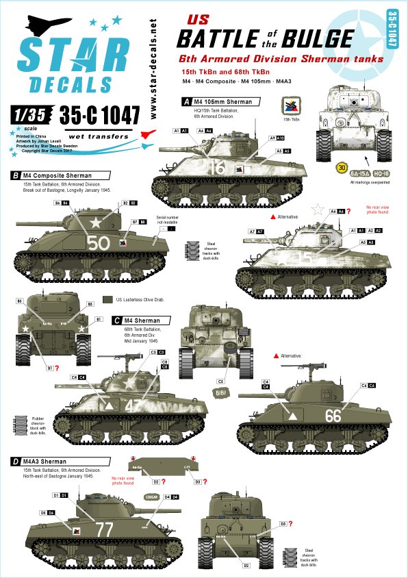 1/35 Battle of the Bulge, 6th Armored Division Shermans - Click Image to Close