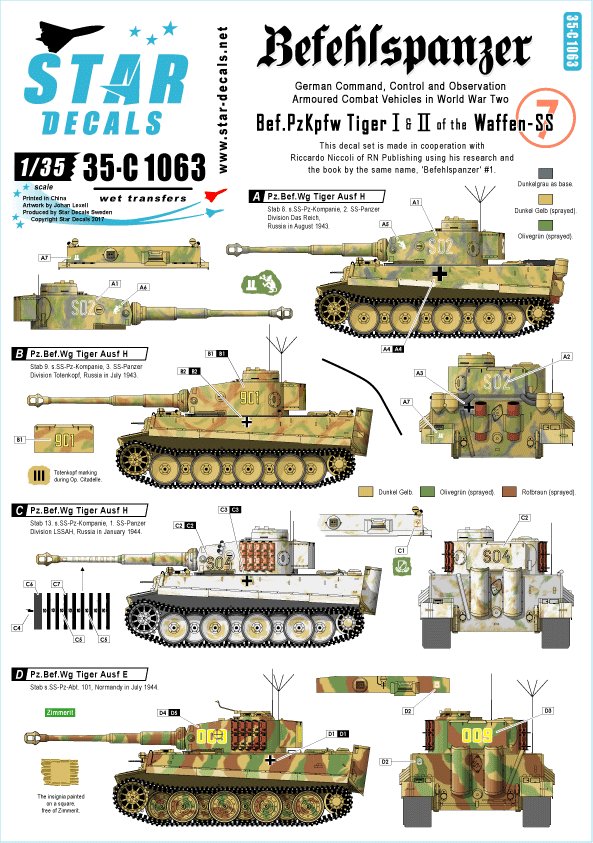 1/35 Befehlspanzer #7, Bef.Pz.Kpfw Tiger I and King Tiger - Click Image to Close