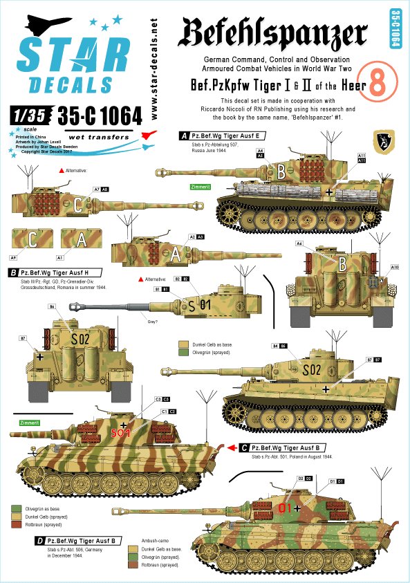 1/35 Befehlspanzer #8, Bef.Pz.Kpfw Tiger I and King Tiger - Click Image to Close