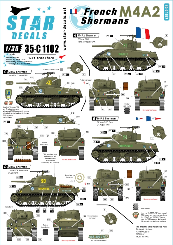 1/35 French Shermans #1, M4A2 1944-45 - Click Image to Close