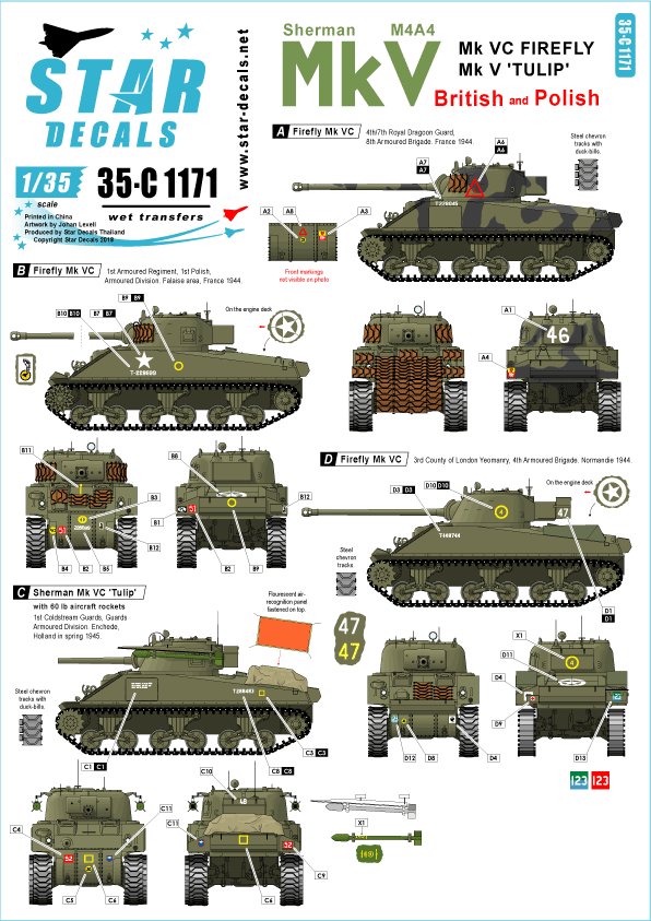 1/35 Sherman Mk.V, British and Polish Mk.V "Tulip" & Mk.VC - Click Image to Close