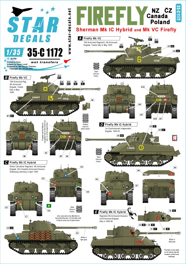 1/35 Sherman Firefly, Canada, Poland, NZ and Czechoslovakia - Click Image to Close