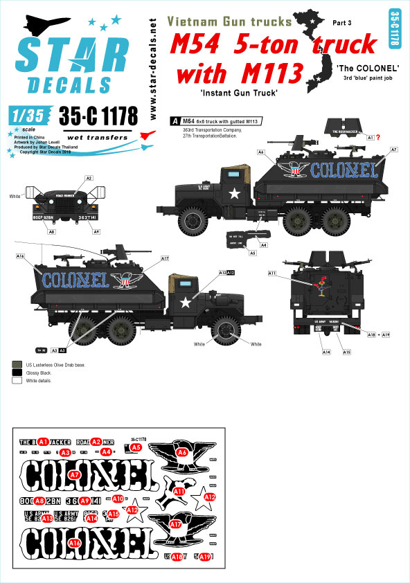 1/35 Vietnam Gun Trucks #3, US M54 5-ton Truck with M113 (Blue) - Click Image to Close