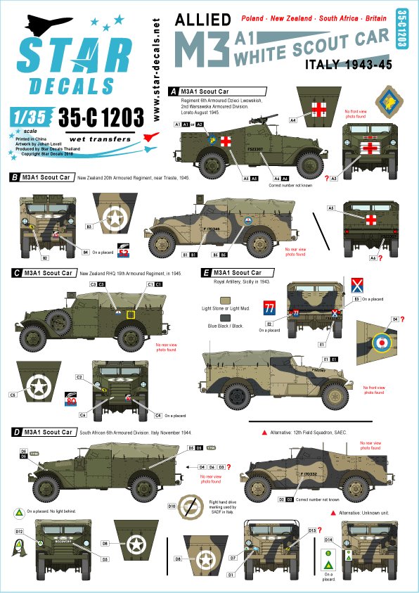 1/35 Allied M3A1 White Scout Car in Italy 1943-45 - Click Image to Close