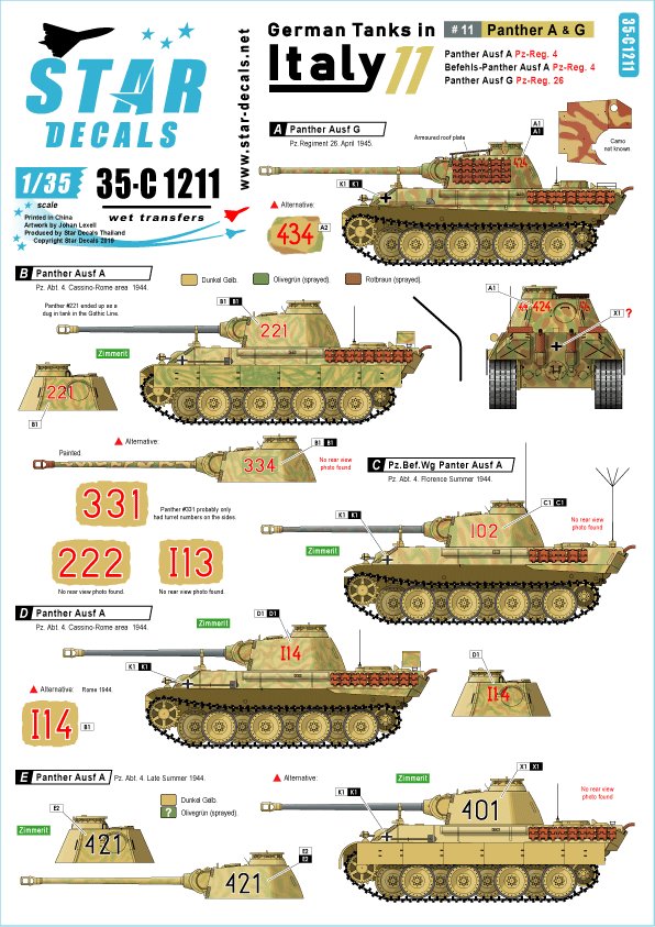 1/35 German Tanks in Italy #11, Panther Ausf.A & Ausf.G - Click Image to Close
