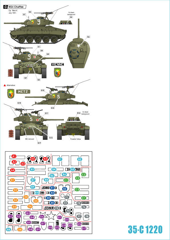 1/35 Indochine #5, 1er Chasseurs, M5A1, M3A1 SC, M8 HMC, Chaffee - Click Image to Close