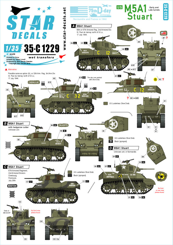 1/35 US M5A1 Stuart, Normandy and France in 1944 - Click Image to Close