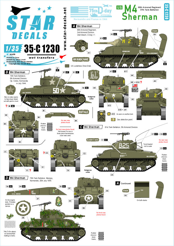 1/35 US M4 Sherman, Normandy and France in 1944 - Click Image to Close