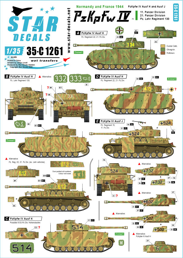 1/35 Pz.Kpfw.IV in Normandy #1, Pz.Kpfw.IV Ausf.H and J - Click Image to Close