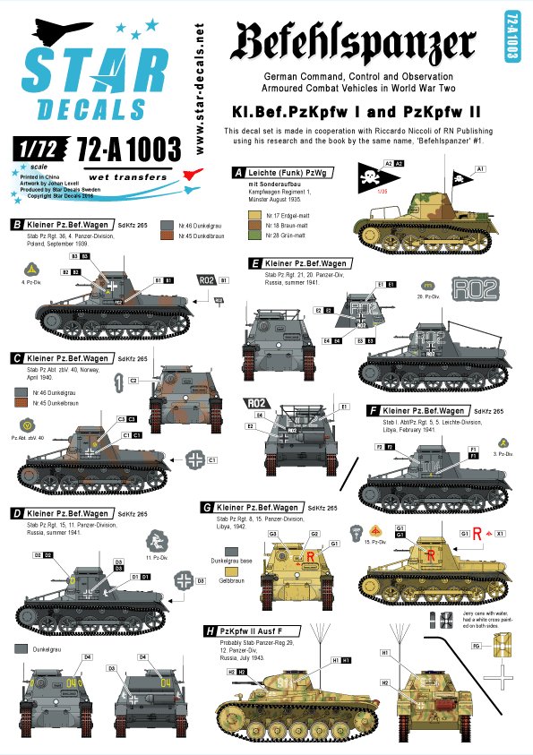 1/72 Befehlspanzer #1, KL.Bef.Pz I, Pz.Kpfw.II and Beob.Pz.II - Click Image to Close