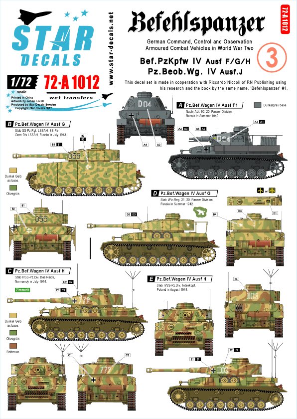 1/72 Befehlspanzer #3, Bef.Pz.IV and Pz.Beob.Wg.IV - Click Image to Close