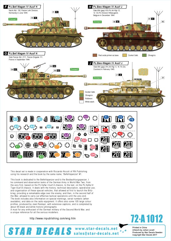 1/72 Befehlspanzer #3, Bef.Pz.IV and Pz.Beob.Wg.IV - Click Image to Close