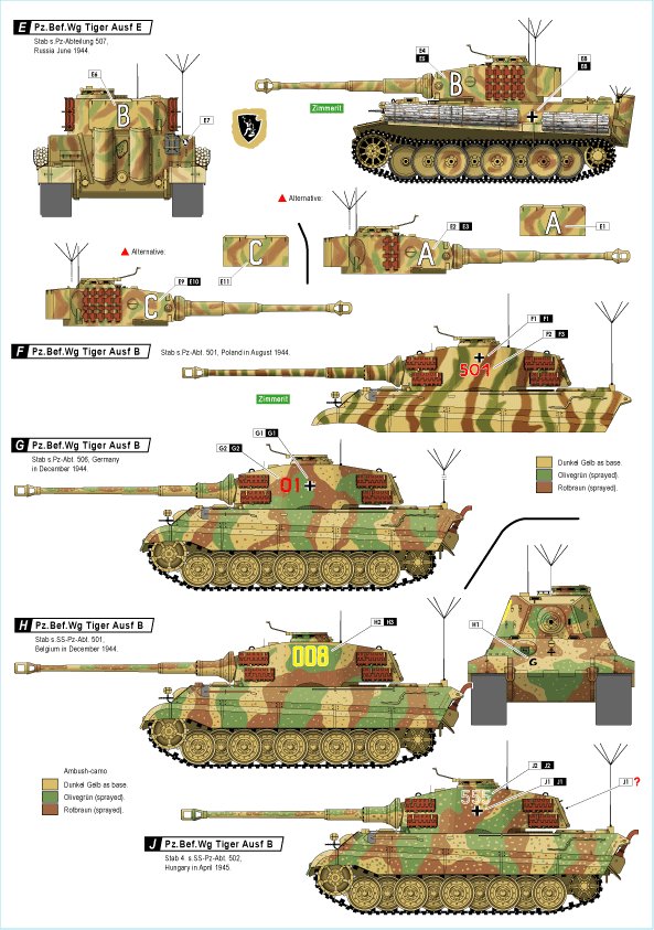 1/72 Befehlspanzer #5, Bef.Pz.Kpfw Tiger I and King Tiger - Click Image to Close