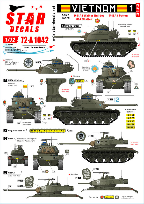 1/72 Vietnam ARVN #1, M24, M41 and M48A3 in South Vietnam - Click Image to Close