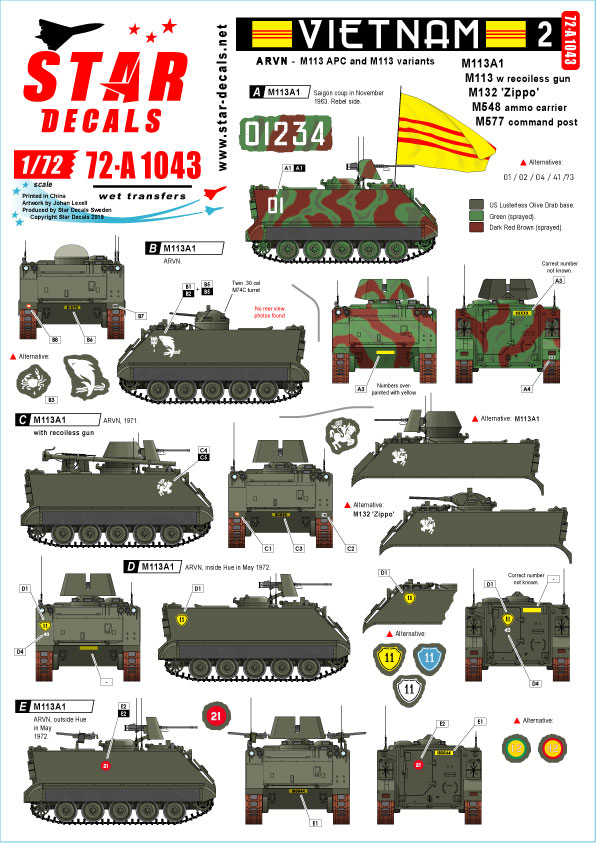 1/72 Vietnam ARVN #2, M113 in South Vietnam Army - Click Image to Close