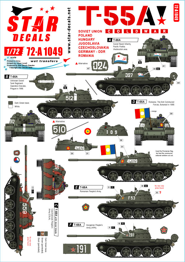 1/72 T-55A Cold War, Soviet and Warsaw Pact in the Cold War - Click Image to Close