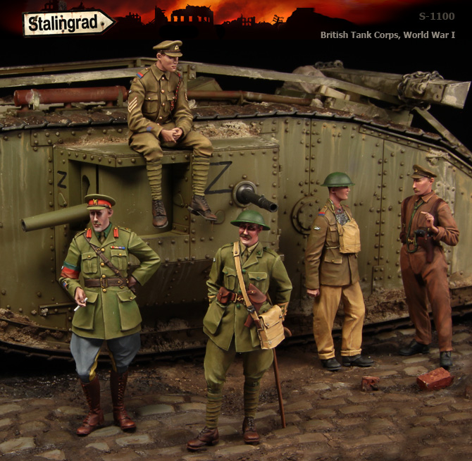 1/35 WWI British Tank Corps (Big Set, 5 Figures) - Click Image to Close