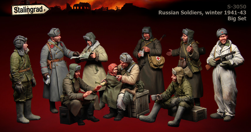 1/35 Russian Soldiers, Winter 1941-43 (Big Set, 10 Figures) - Click Image to Close