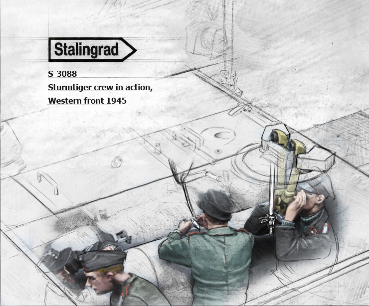 1/35 WWII German Sturmtiger Crew in Action, Western Front 1945 - Click Image to Close