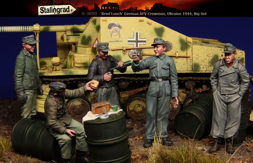 1/35 German AFV Crewmens, Ukraine 1944 (Big Set, 5 Figures) - Click Image to Close