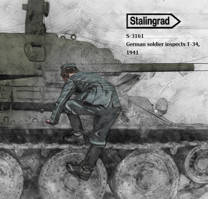 1/35 German Soldier Inspects T-34 #1 - Click Image to Close