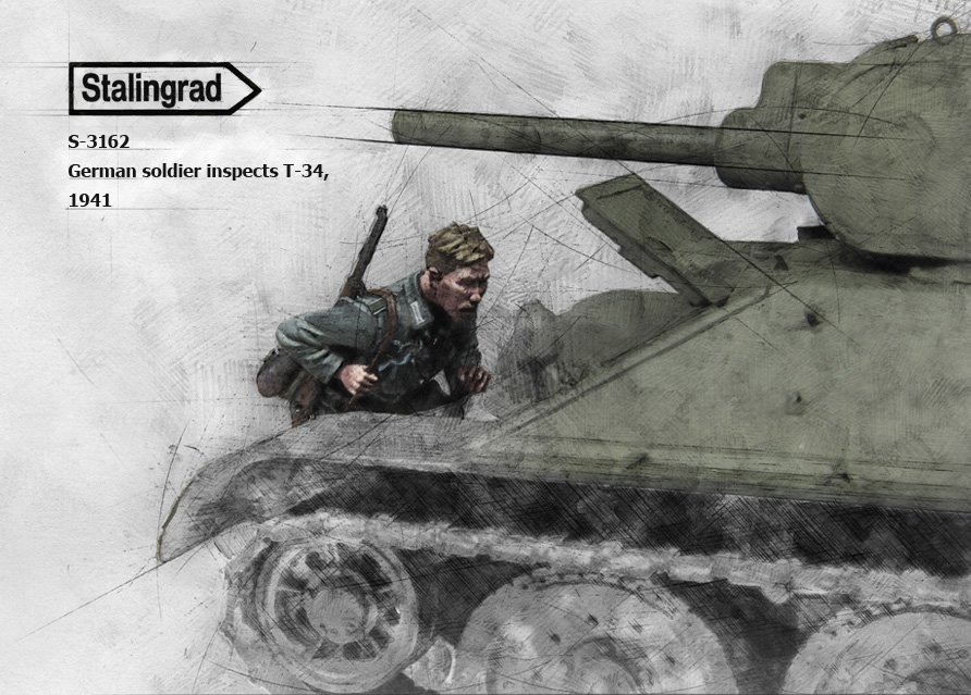 1/35 German Soldier Inspects T-34 #2 - Click Image to Close