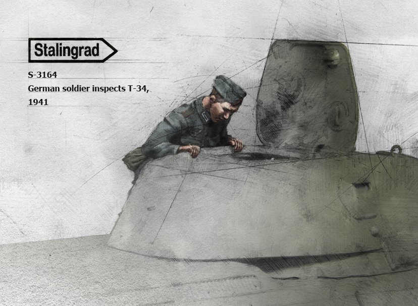 1/35 German Soldier Inspects T-34 #4 - Click Image to Close