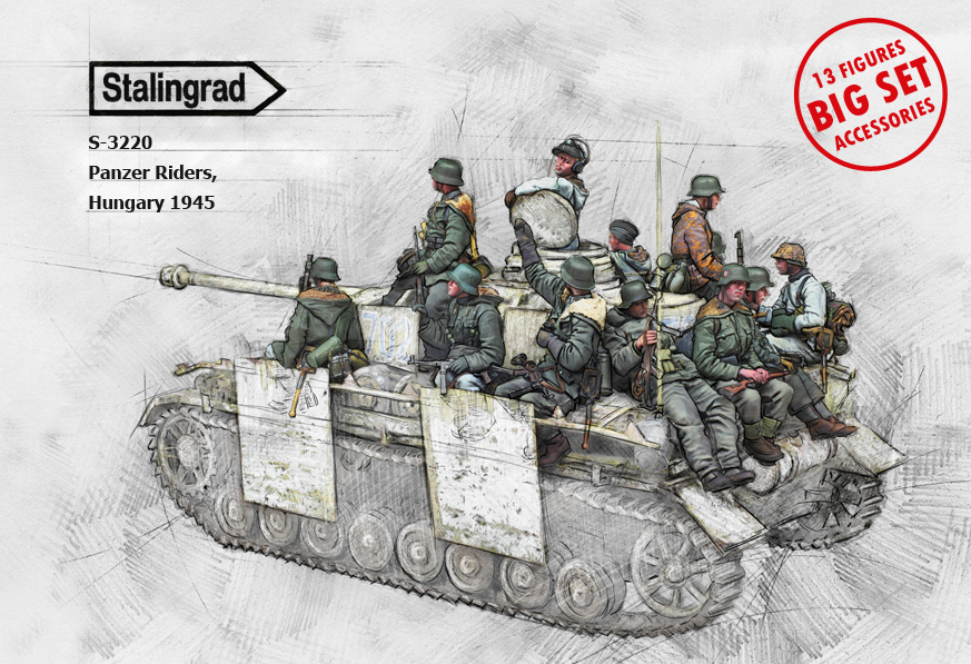 1/35 German Panzer Riders (Big Set, 13 Figures and Accessories) - Click Image to Close