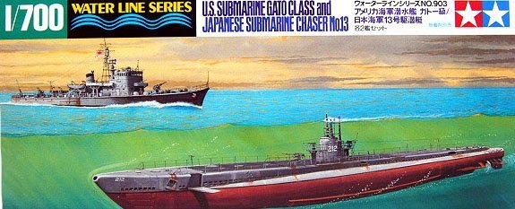 1/700 USS Submarine Gato Class & Japanese Submarine Chaser No.13 - Click Image to Close