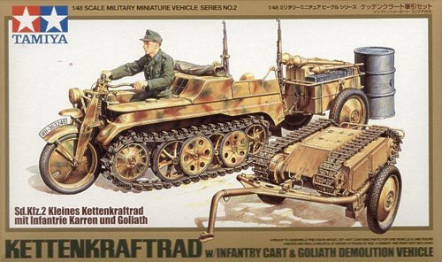 1/48 Kettenkraftrad w/ Infantry Cart & Goliath Demolition Vehicl - Click Image to Close