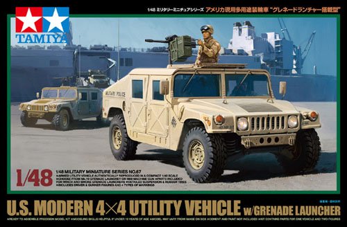 1/48 US Modern 4x4 Humvee Utility Vehicle w/ Grenade Launcher - Click Image to Close