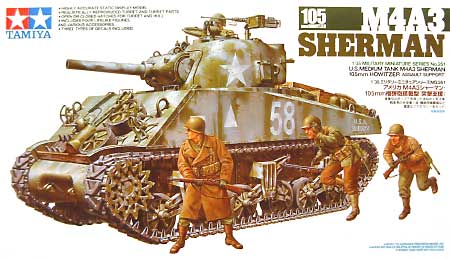 1/35 US Medium Tank M4A3 Sherman 105mm Howitzer - Click Image to Close