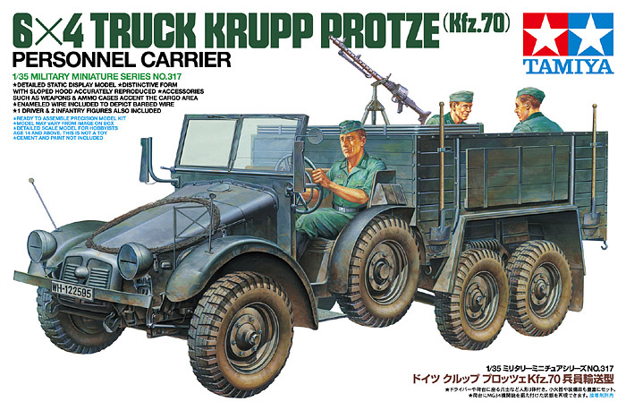 1/35 6x4 Truck Krupp Protze (Kfz.70) Personnel Carrier - Click Image to Close